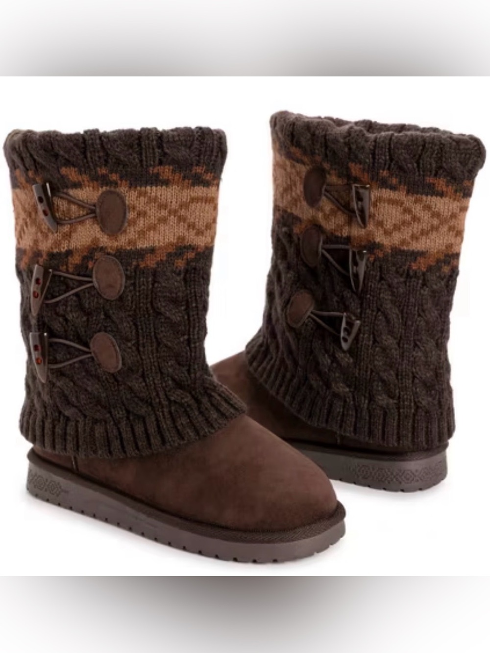 MUK LUKS Women's Cheryl Cuff Winter Boots - Java Marl, 9W
